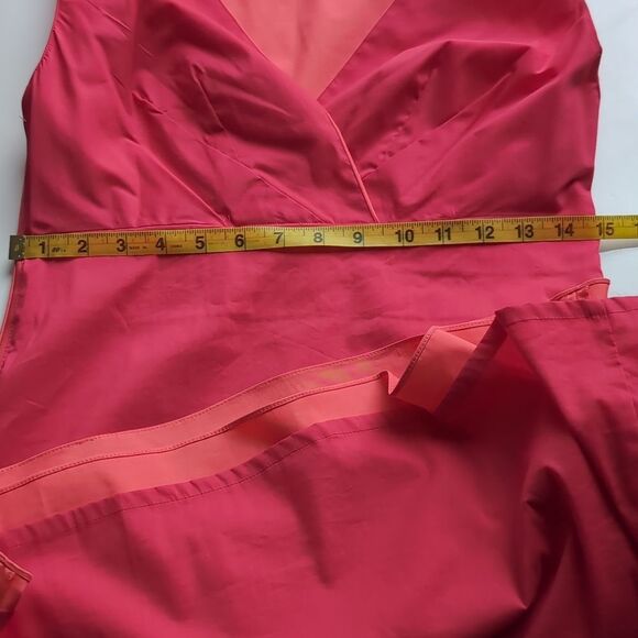 Elie Tahari Coral Empire Waist v Neck Dress Small - Picture 12 of 16